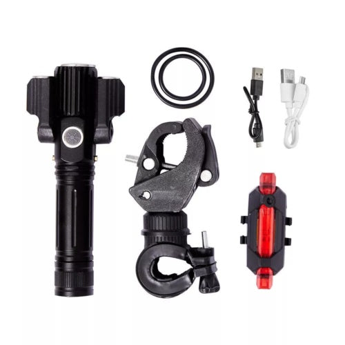 LED Rechargeable Bike Lights Bicycle Torch Front & Rear Lamp