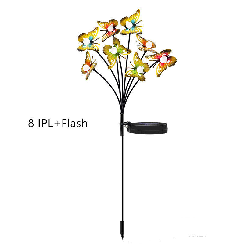 Solar Light LED Wrought Iron Butterfly Firefly Outdoor