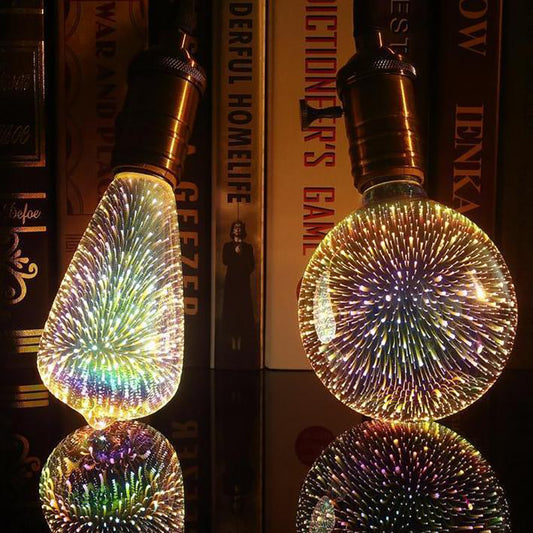 LED Light Bulb 3D Decoration Bulb Firework Bottle Heart