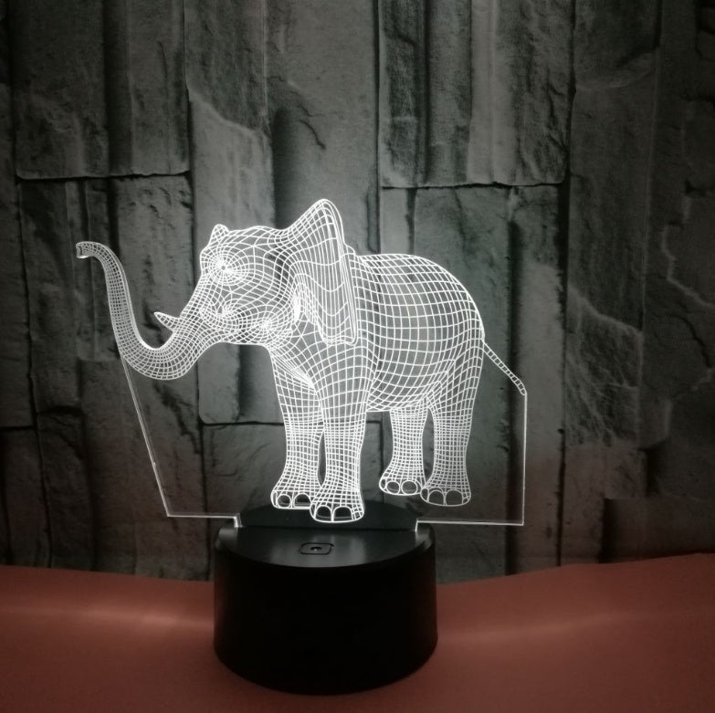 New elephant 3D light Colorful touch 3D LED visual light