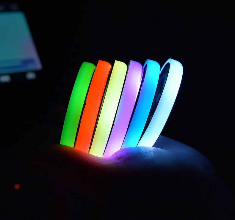 Colorful Cup Holder LED Light-up Coaster Solar & USB Charging Non-slip