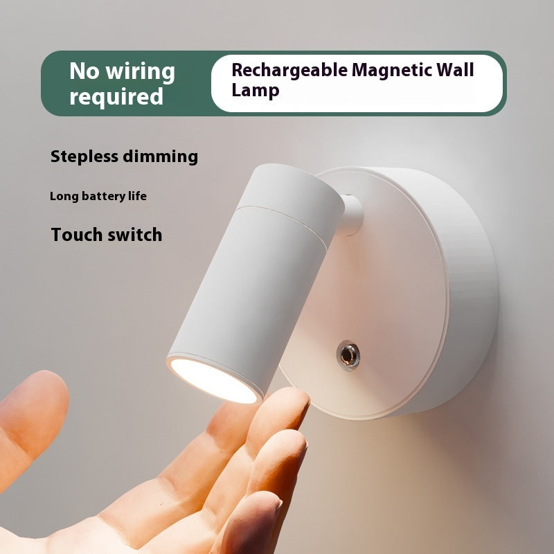 USB Rechargeable Wall Lamp Magnetic Adjustable Spotlight