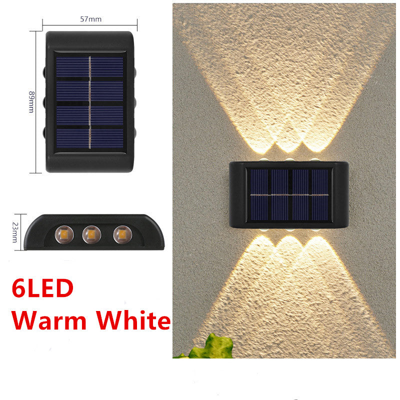 Solar Outdoor Garden Light Up And Down Glowing Atmosphere Wall Lamp