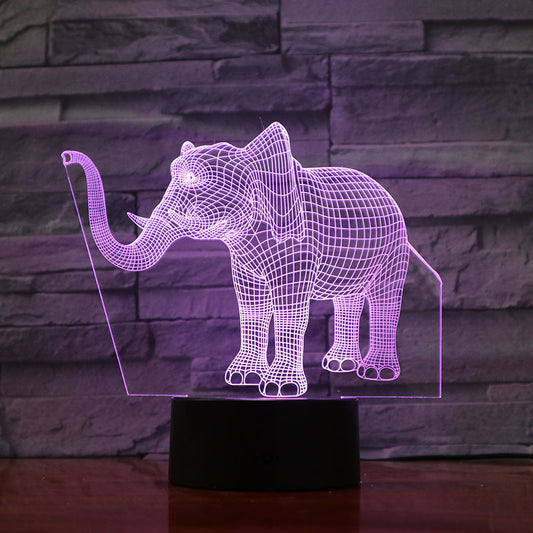 Novelty Lighting Elephant Shape 3D7 Color Changing Touch