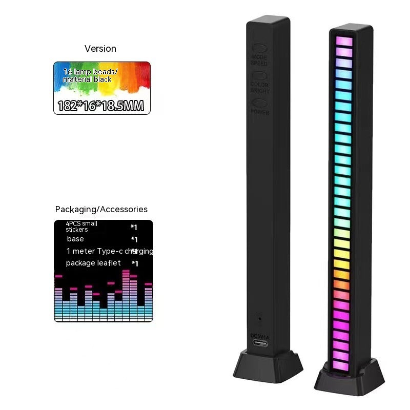 3D Double-sided Pickup Light RGB Voice Control Music Rhythm Lamp