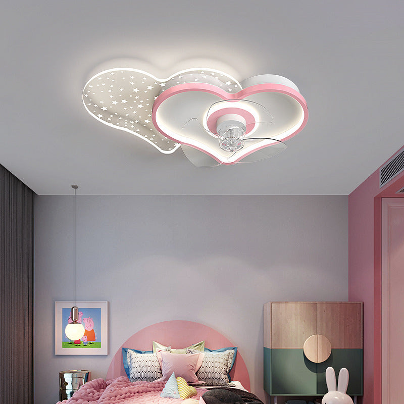 Love Fan And Chandelier In Children's Room