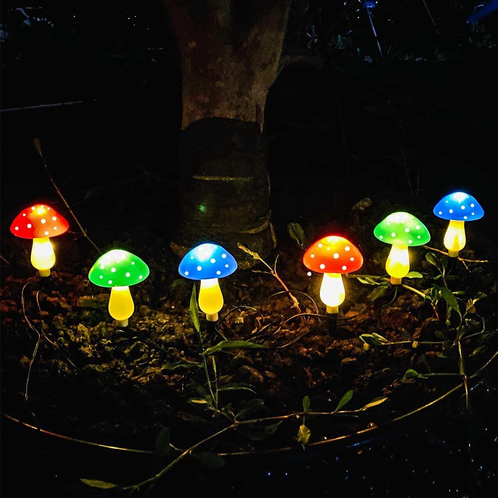 Solar-powered String Lights Plastic Mushroom Lamp String Lights