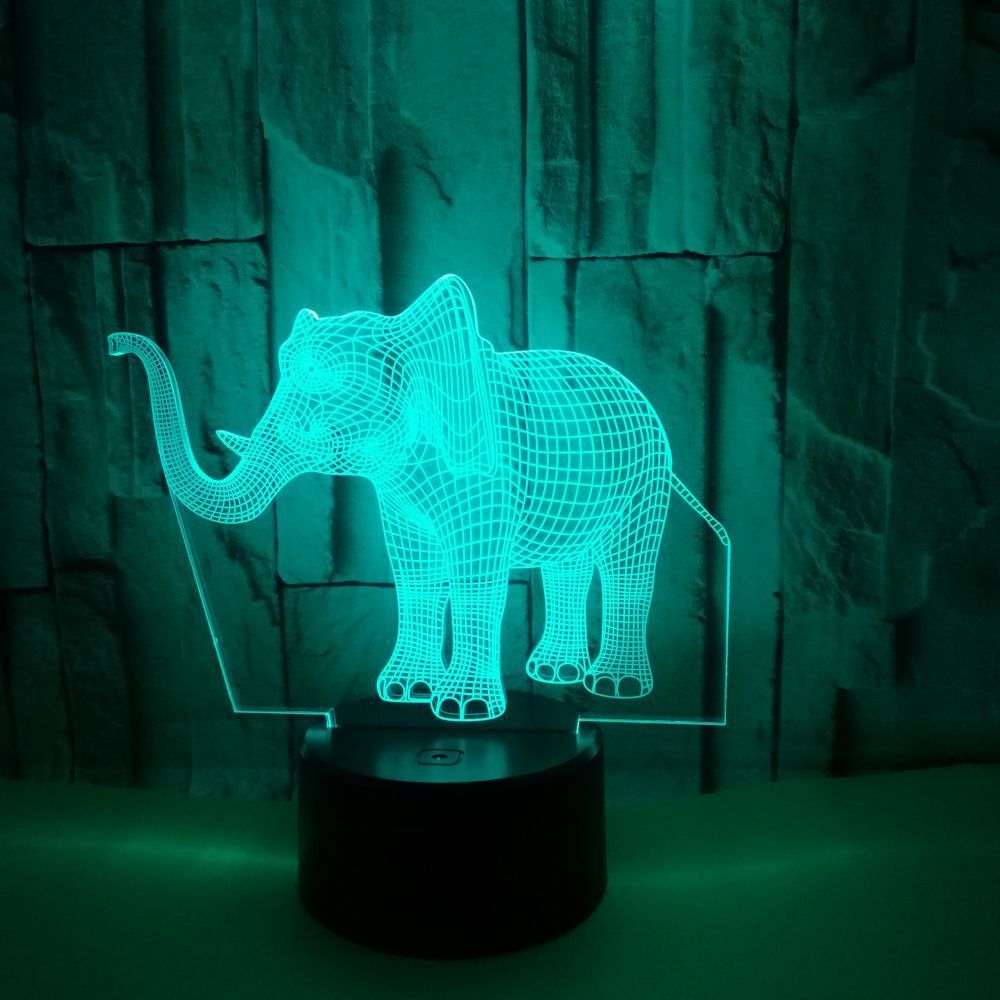 Novelty Lighting Elephant Shape 3D7 Color Changing Touch