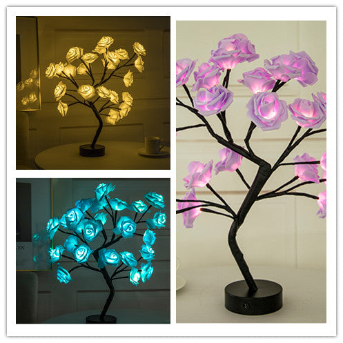 Rose Flower Lamp USB Battery Operated LED Table Lamp