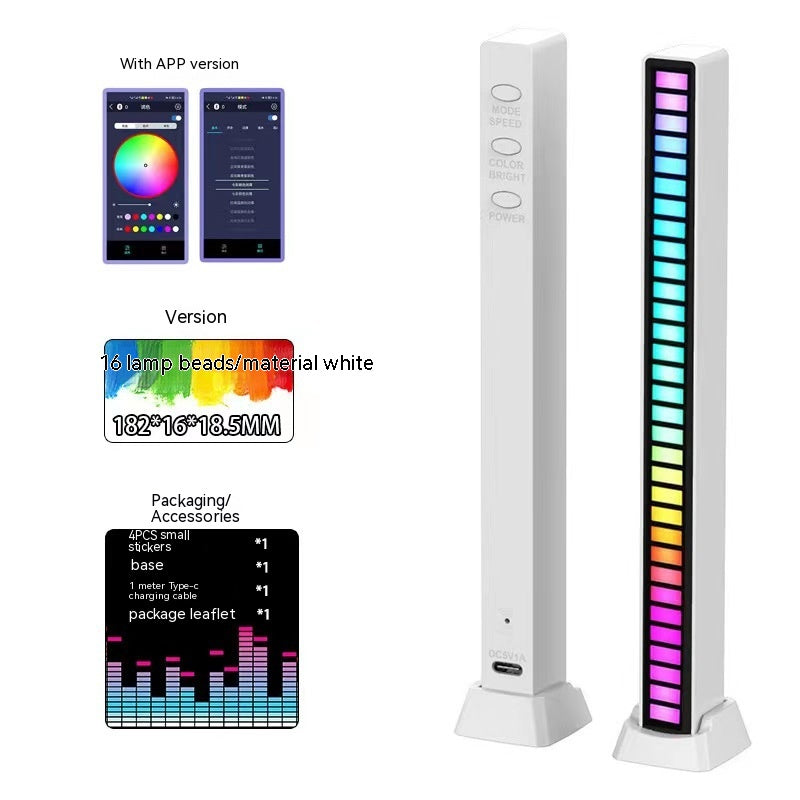 3D Double-sided Pickup Light RGB Voice Control Music Rhythm Lamp