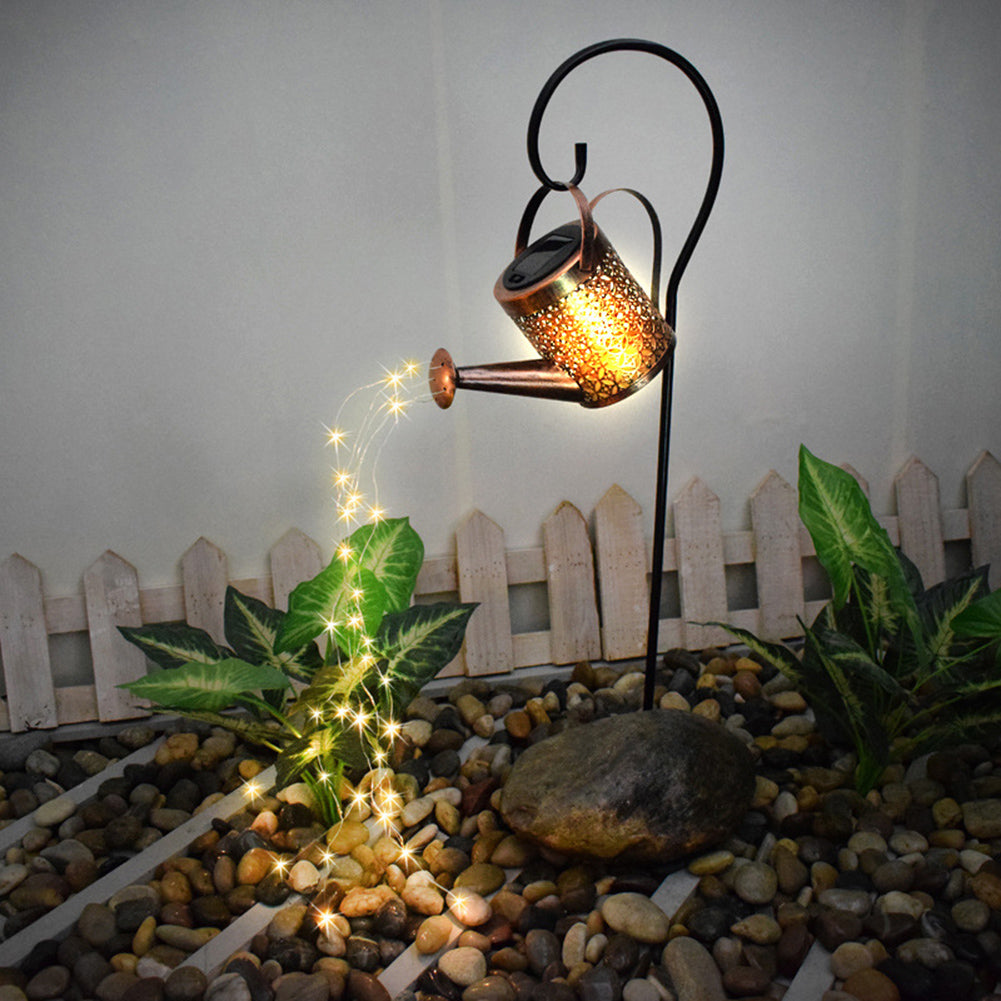 Enchanted Watering Can Outdoor Solar Ornament Lamp Garden