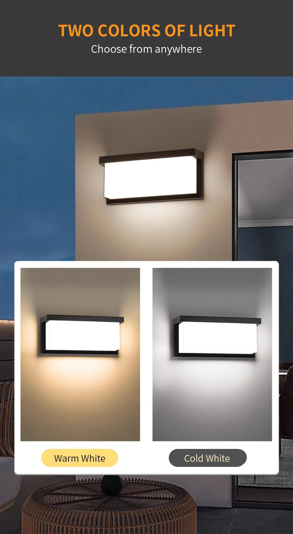 Led Outdoor Wall Light Waterproof IP66 Motion Sensor Led Outdoor