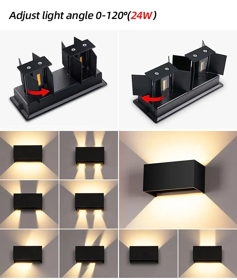 Aluminum Led Outdoor Wall Light Waterproof Porch Garden Lights