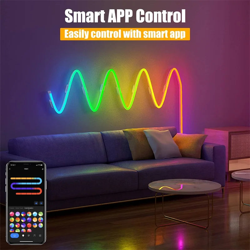 TUYA Neon LED Strip Lights 12-24V 84LEDs/M Silicone Neon Rope Light