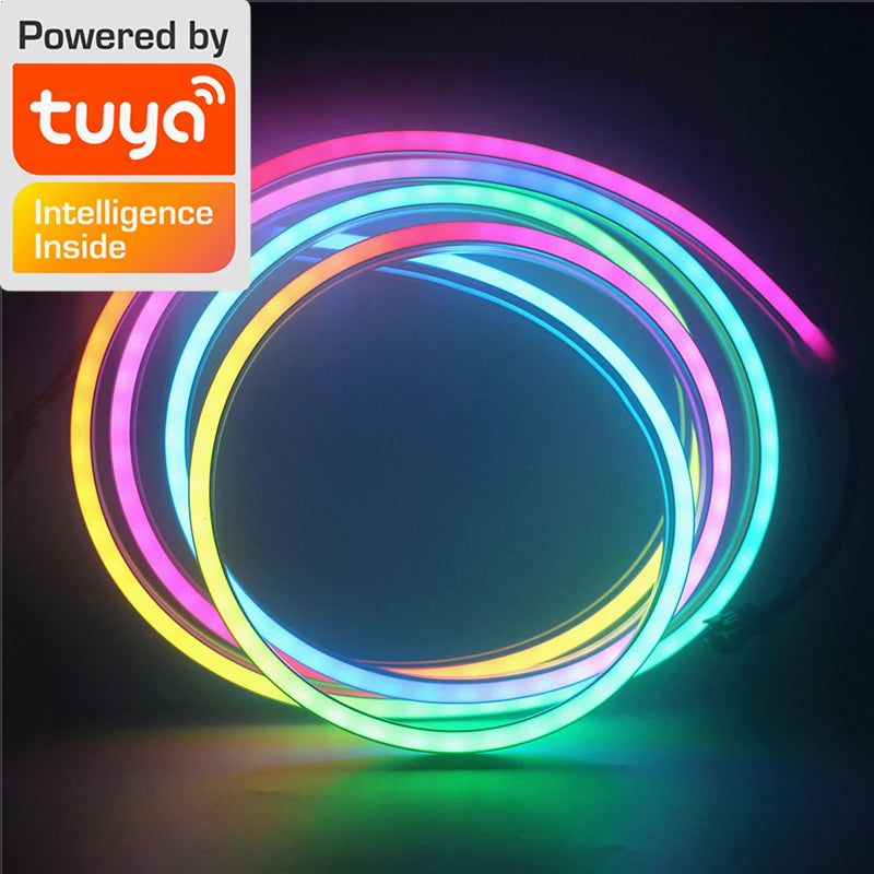 TUYA Neon LED Strip Lights 12-24V 84LEDs/M Silicone Neon Rope Light