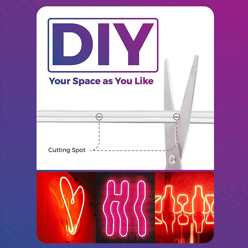 TUYA Neon LED Strip Lights 12-24V 84LEDs/M Silicone Neon Rope Light