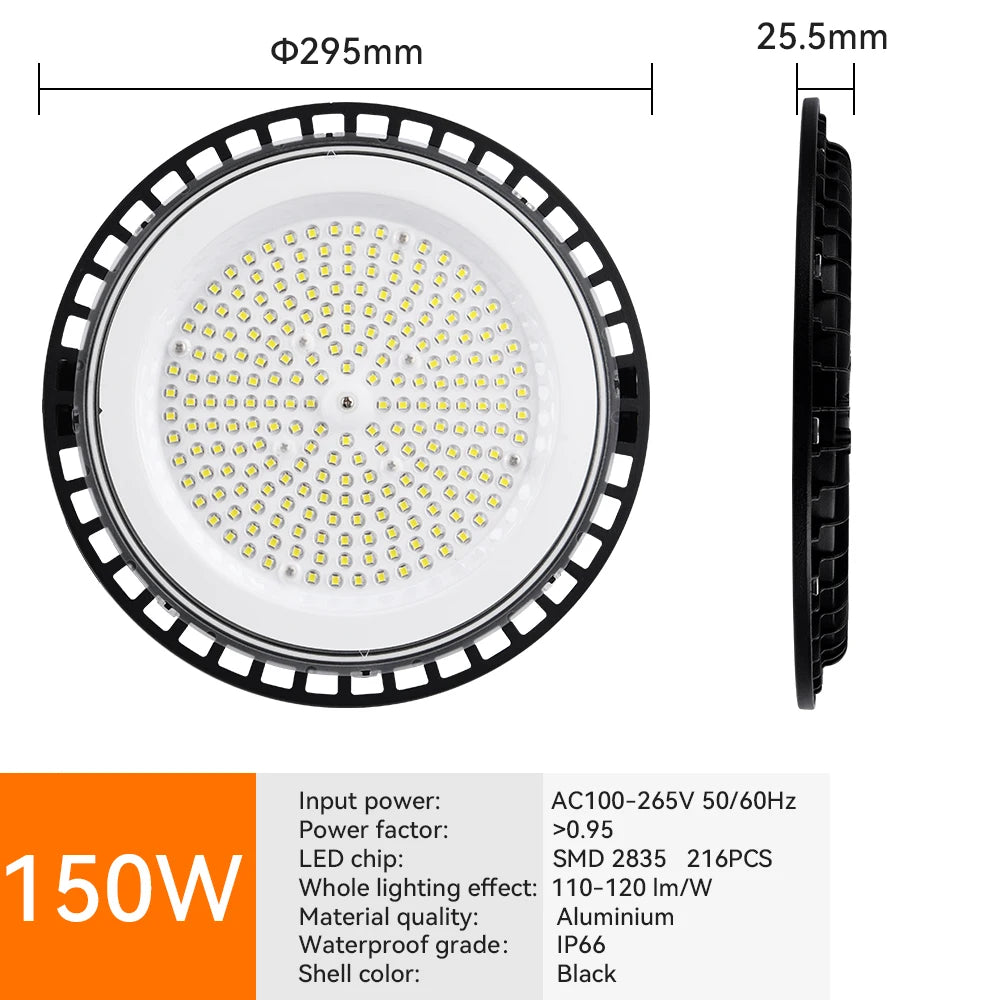 LED Industrial Light 100W 150W 200W UFO Bay Lights Super Bright