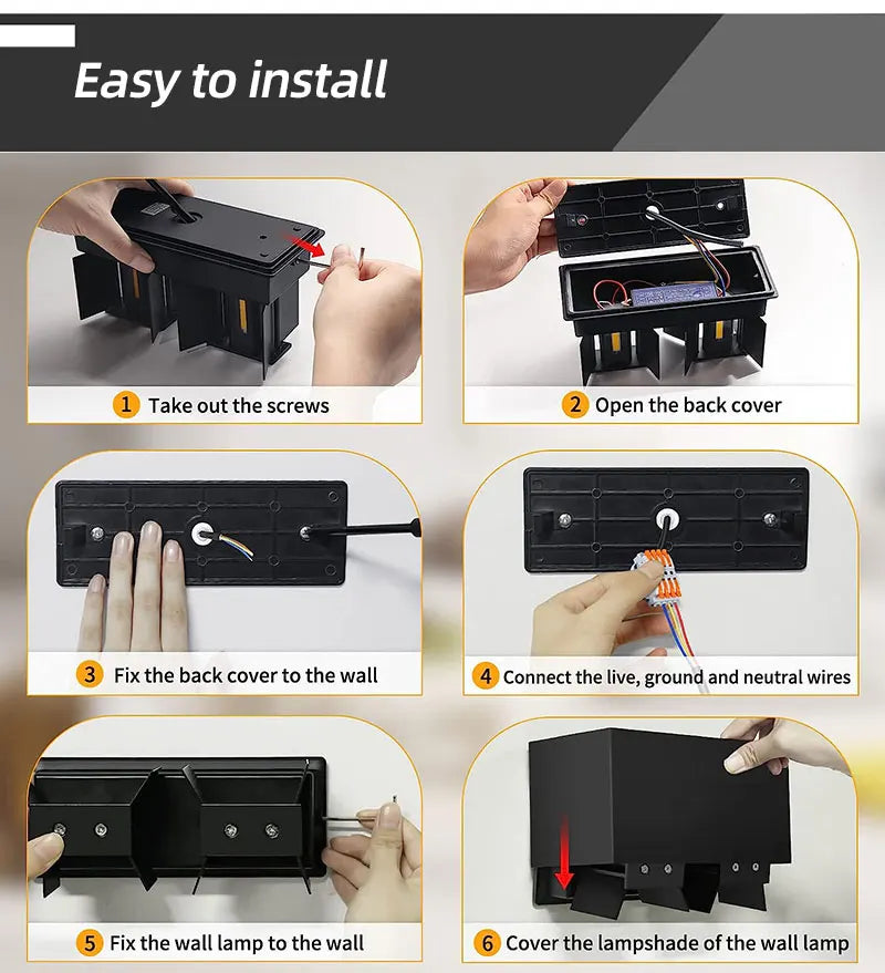 Aluminum Led Outdoor Wall Light Waterproof Porch Garden Lights