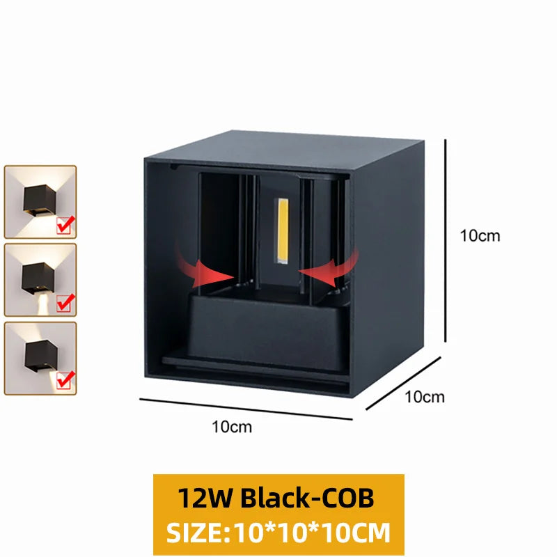 Aluminum Led Outdoor Wall Light Waterproof Porch Garden Lights