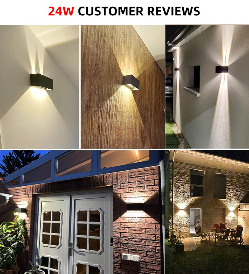 Aluminum Led Outdoor Wall Light Waterproof Porch Garden Lights