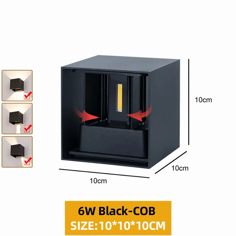 Aluminum Led Outdoor Wall Light Waterproof Porch Garden Lights