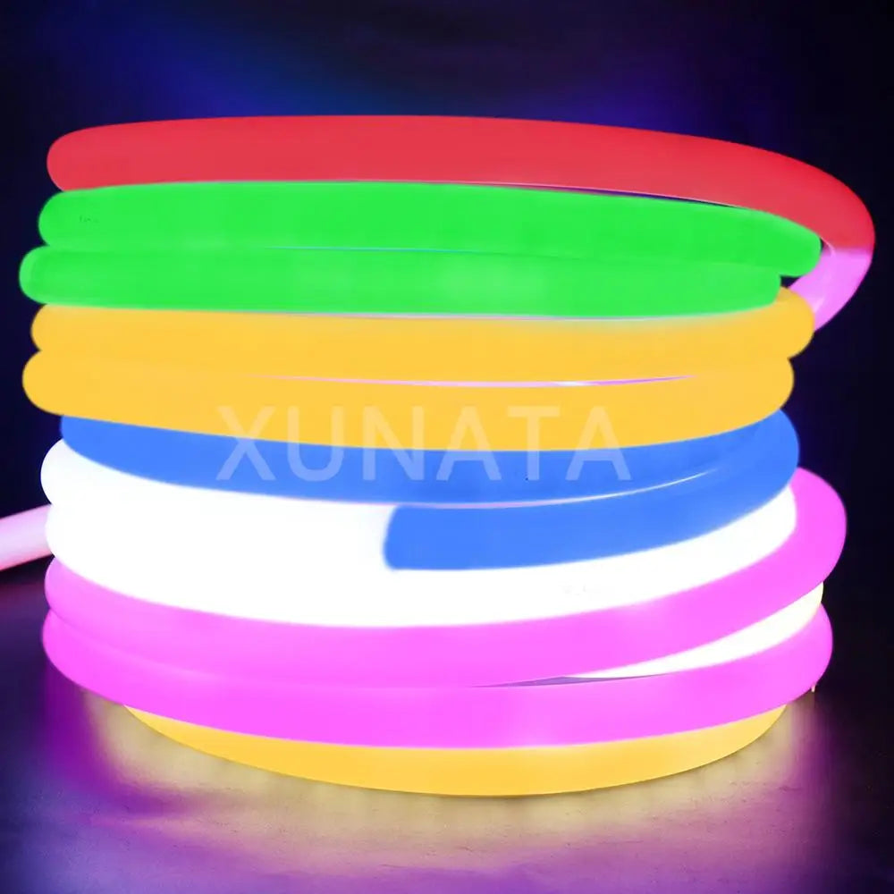 360 Round Neon Led Light Strip 220V 120LED 2835 Tube Flexible Rope Lights Waterproof