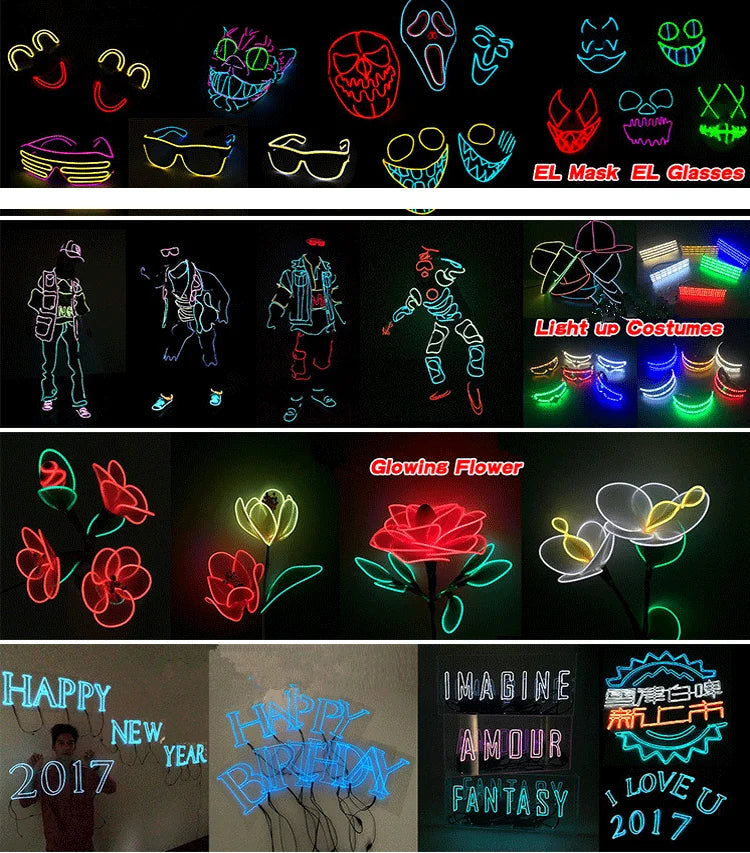 Flexible Neon Light 1M/2M/3M/5M/10M EL Wire Led Neon Led Strip
