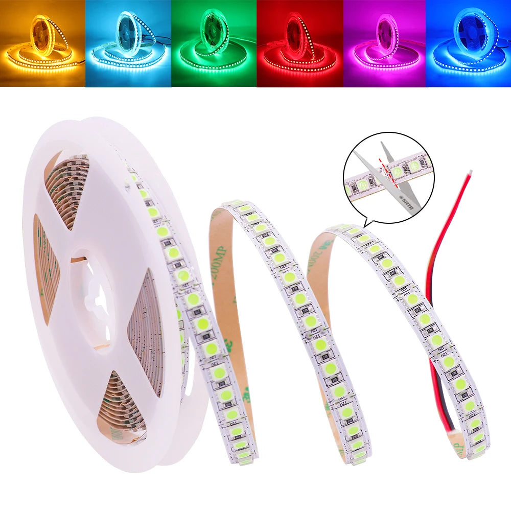 5M LED Strip SMD 5050 5054 LED Tape Waterproof Ribbon Diode