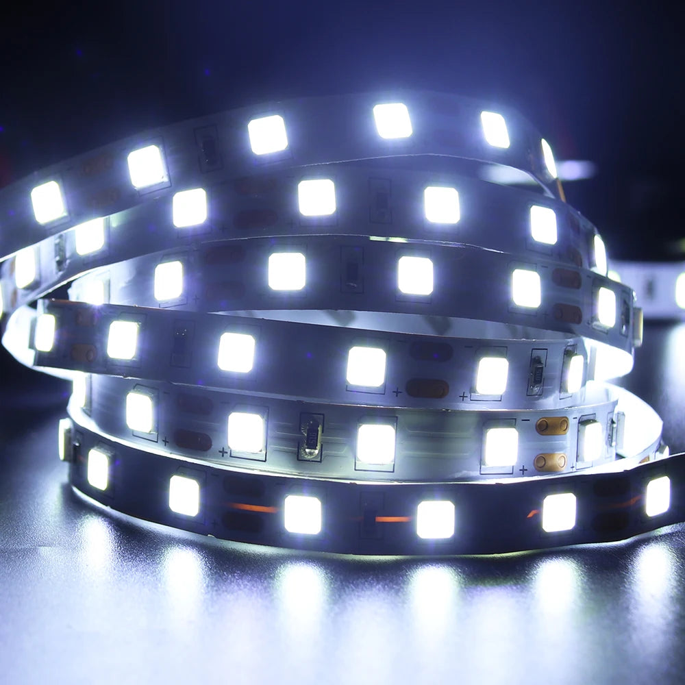 12V 5M LED Strip Light 5054 5050 2835 RGB SMD 120led 60LED Tape