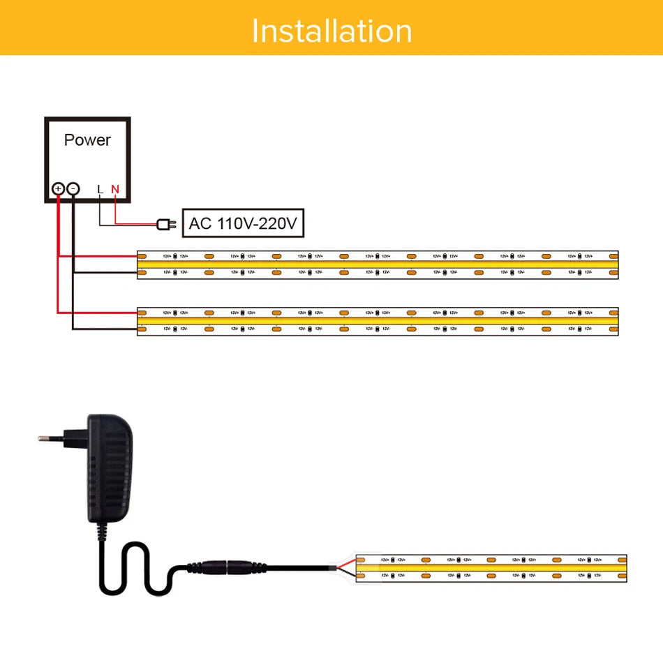 UL Listed COB LED Strip Light High Density Flexible Tape