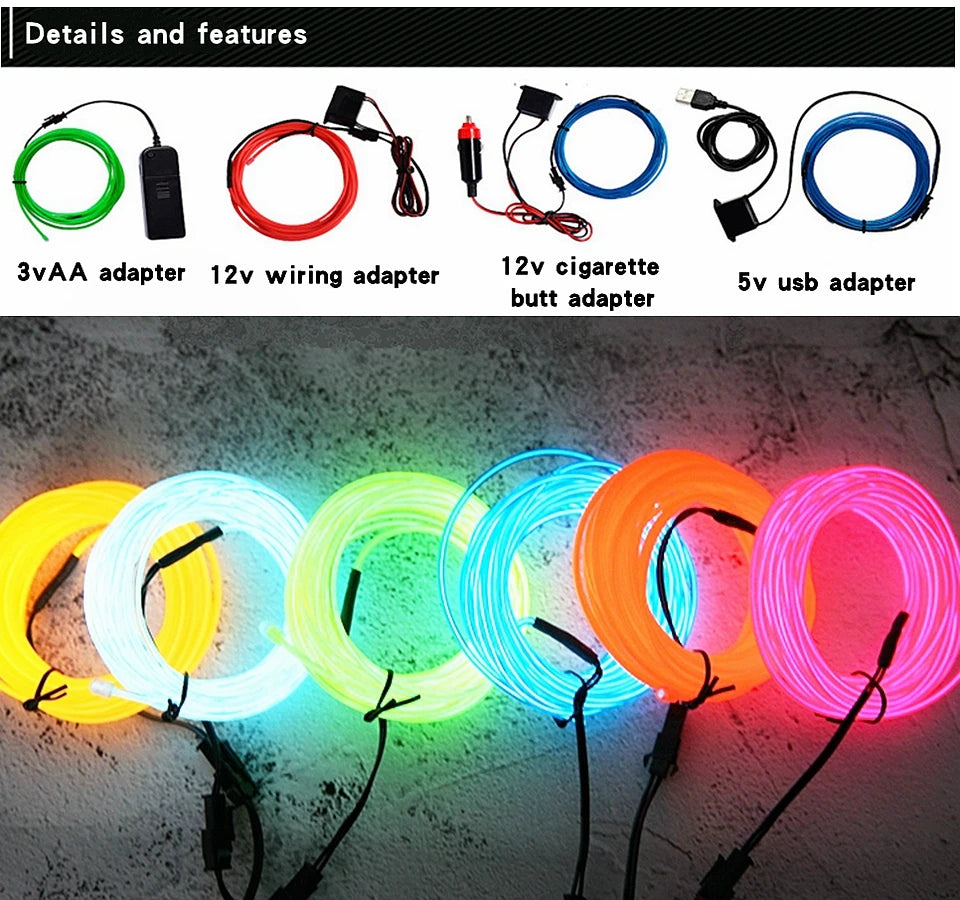 Flexible Neon Light 1M/2M/3M/5M/10M EL Wire Led Neon Led Strip