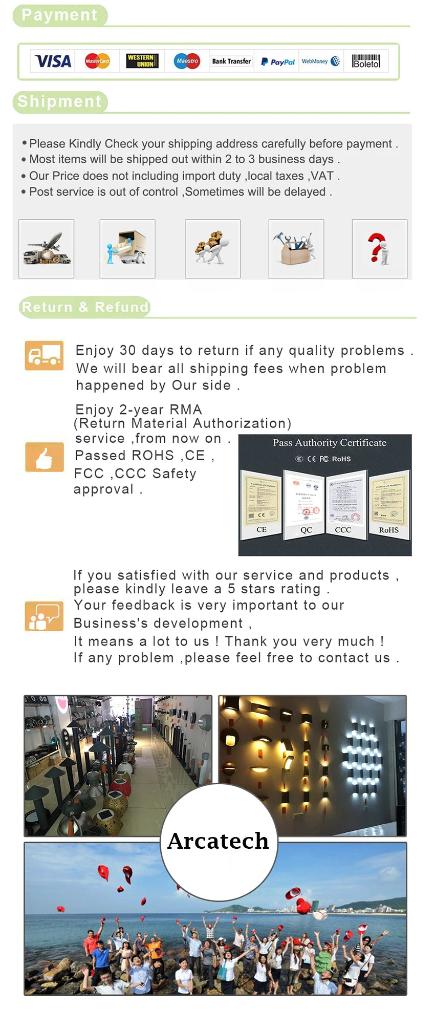 IP65 LED Waterproof Wall Lamps 30W 12W Indoor Outdoor