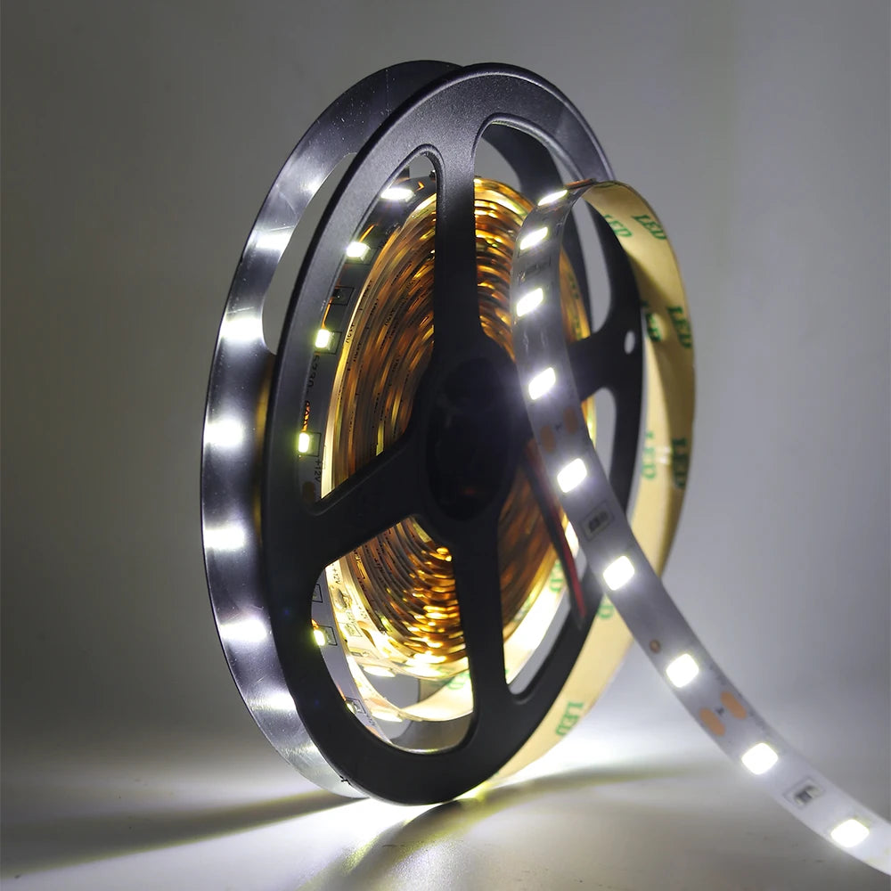 12V 5M LED Strip Light 5054 5050 2835 RGB SMD 120led 60LED Tape