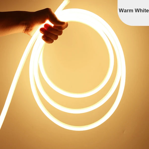 360 Round Neon Led Light Strip 220V 120LED 2835 Tube Flexible Rope Lights Waterproof