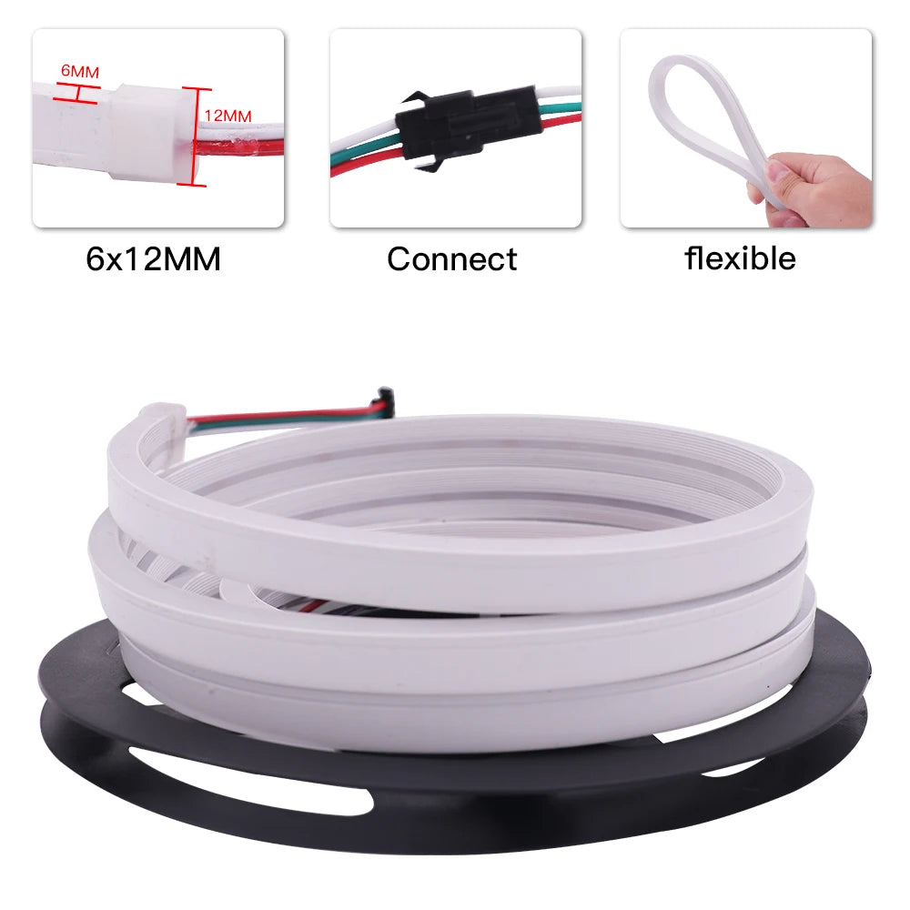 5V WS2812B RGB Neon Light Individually Addressable Flex LED Tape