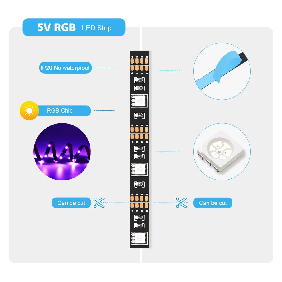 Tuya Zigbee 3.0 USB Led Strip Lights 5050 RGB RGBW