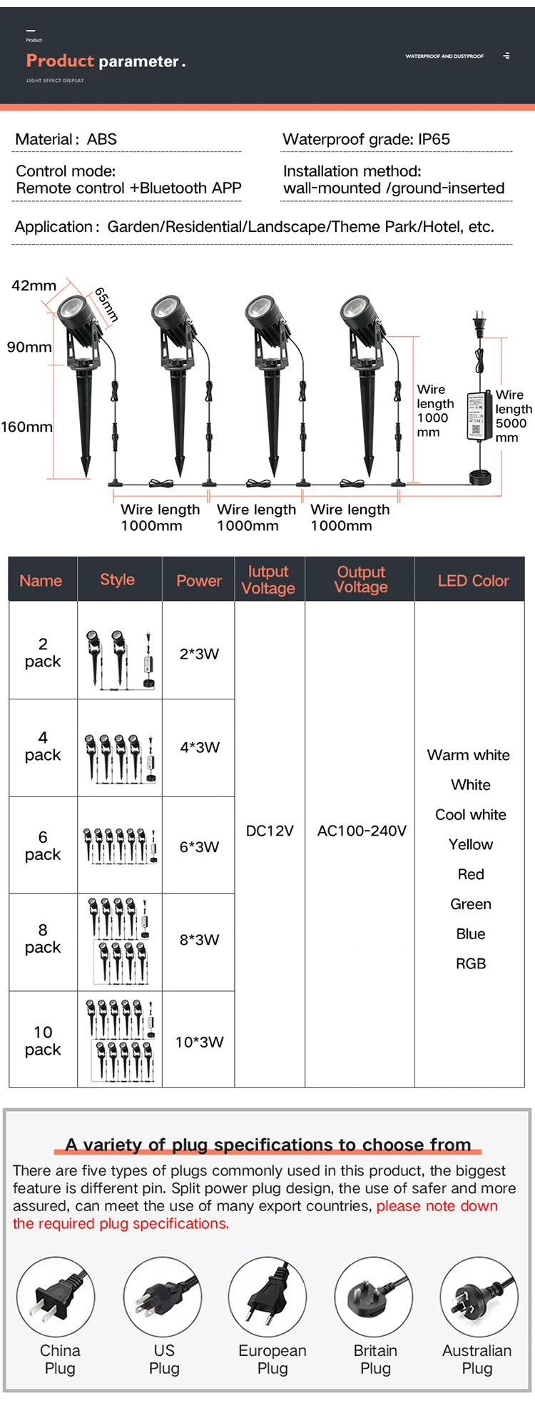 2/4/6/8PCS RGB Smart App LED Garden Lights