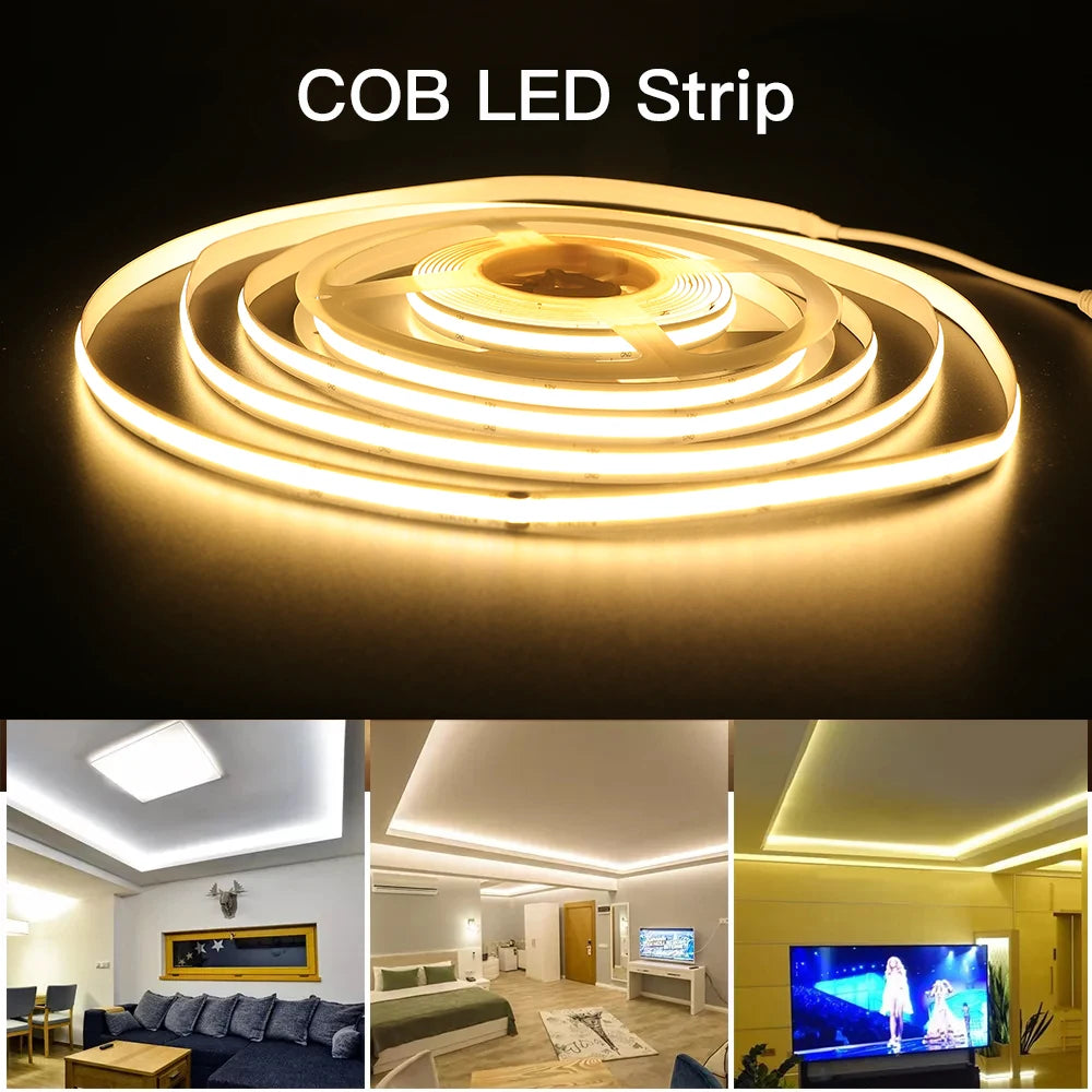 COB LED Strip 12V 24V High Density Flexible LED Light BaR