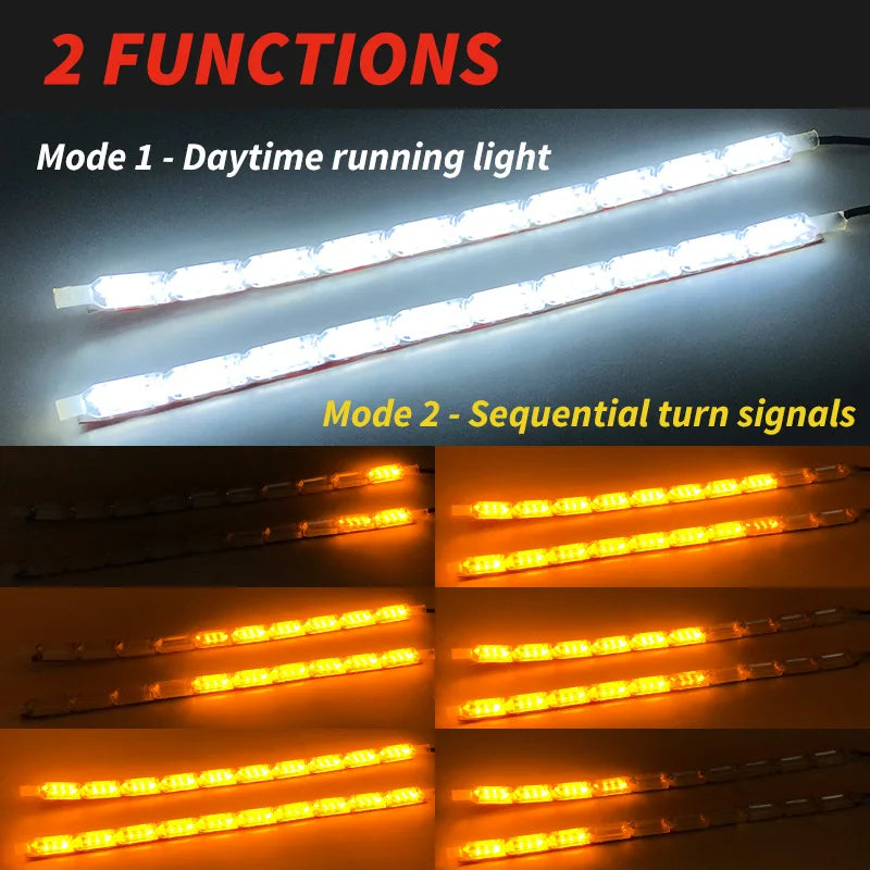 Bright Flexible DRL LED Strip Daylight Turn Signal Headlight