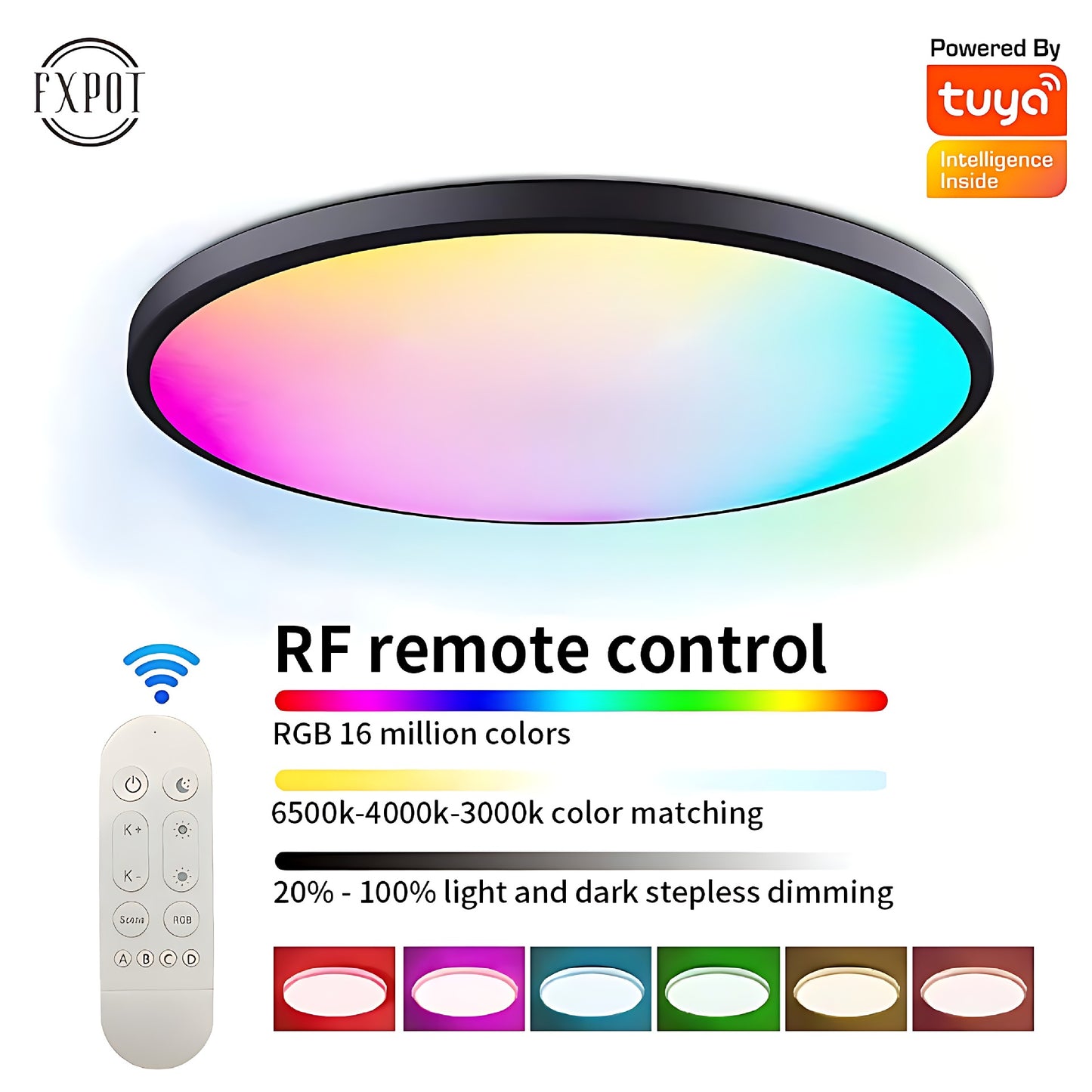 RGBCW Full Color Dimming Smart WiFi Ceiling Lamp
