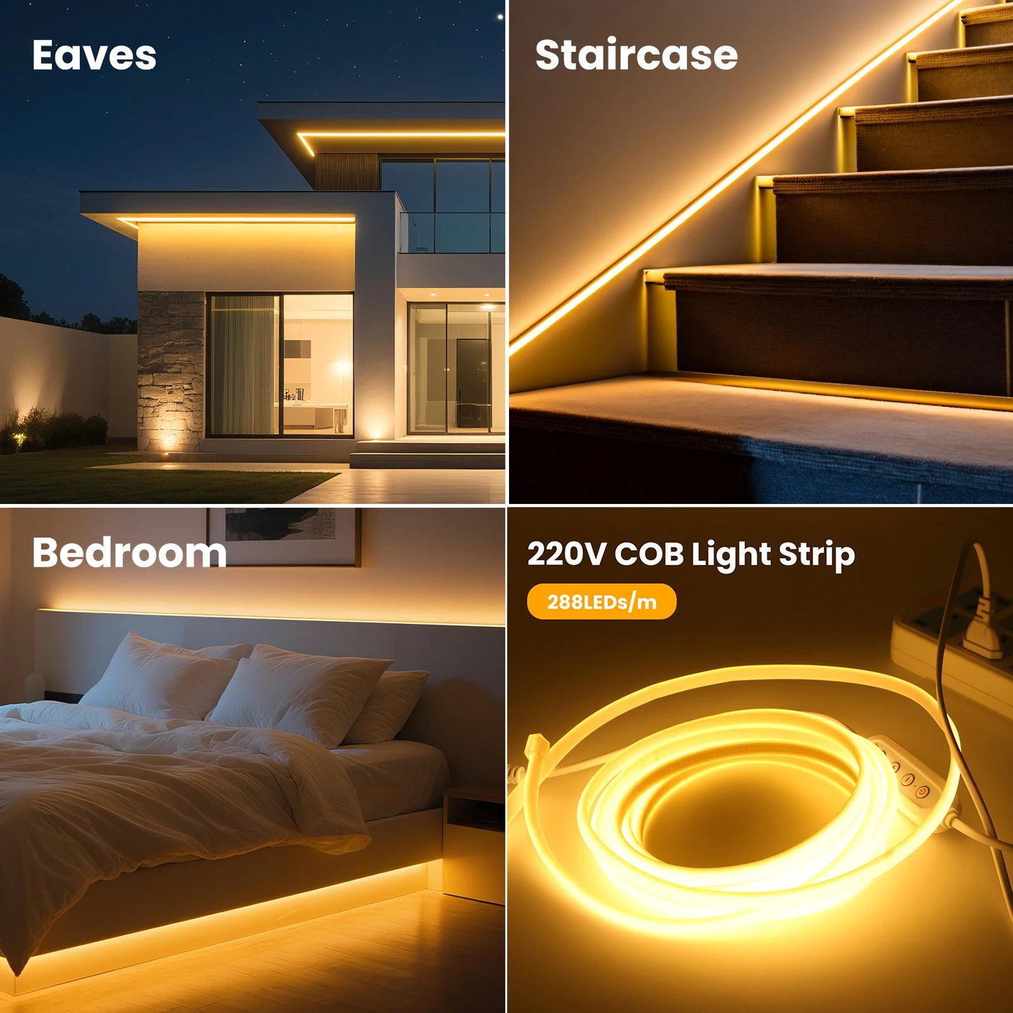 AC 220V/110V Timing Dimmable COB Neon Strip Decor