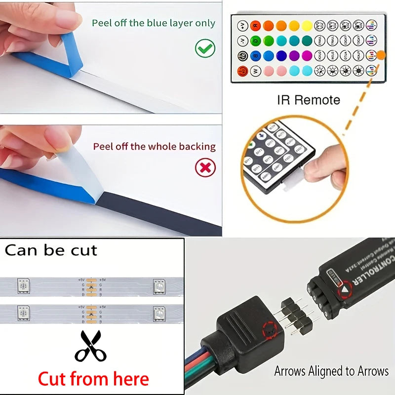 40M/131Ft LED Strip Lights APP Control Color Changing RGB Led Light