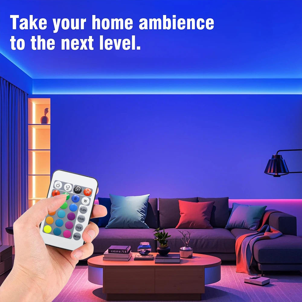 A Roll of Rgb Color-Changing Cob Led Strip Lights with No Light Spots
