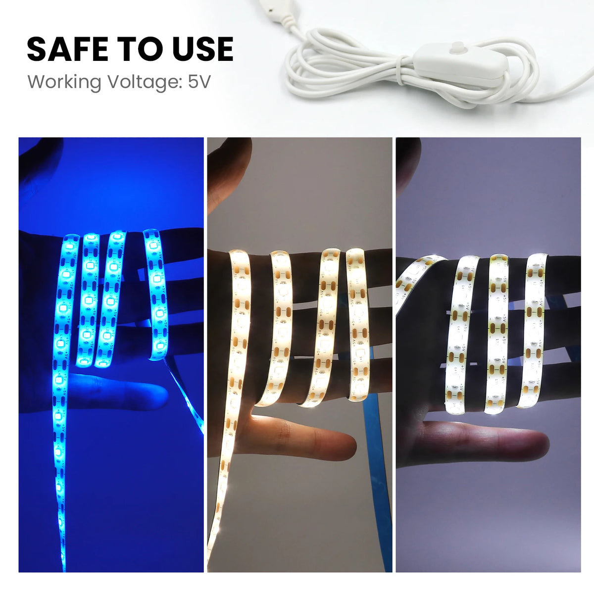 LED Strip Light USB 60Leds/m Flexible Led Tape for Room Decor