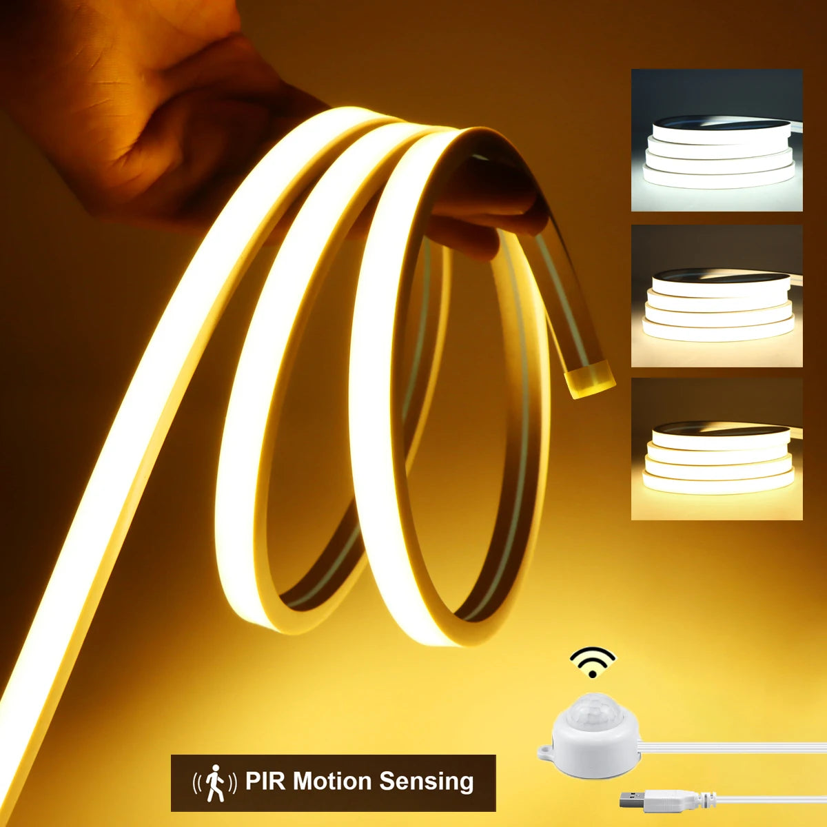 Smart PIR Motion Sensor USB 5V COB Neon Strip Light