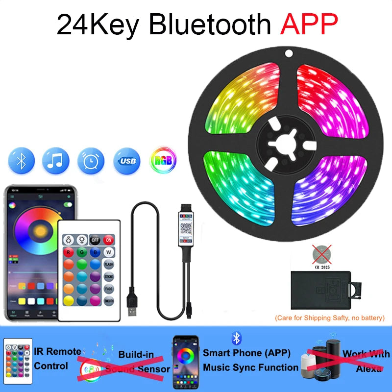 Smart Led Lights Strip TV Smart Bedroom Lighting Bluetooth
