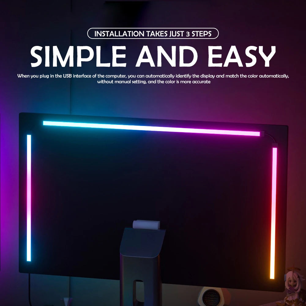 RGB Gaming Sync Light Strip Computer Monitor Light