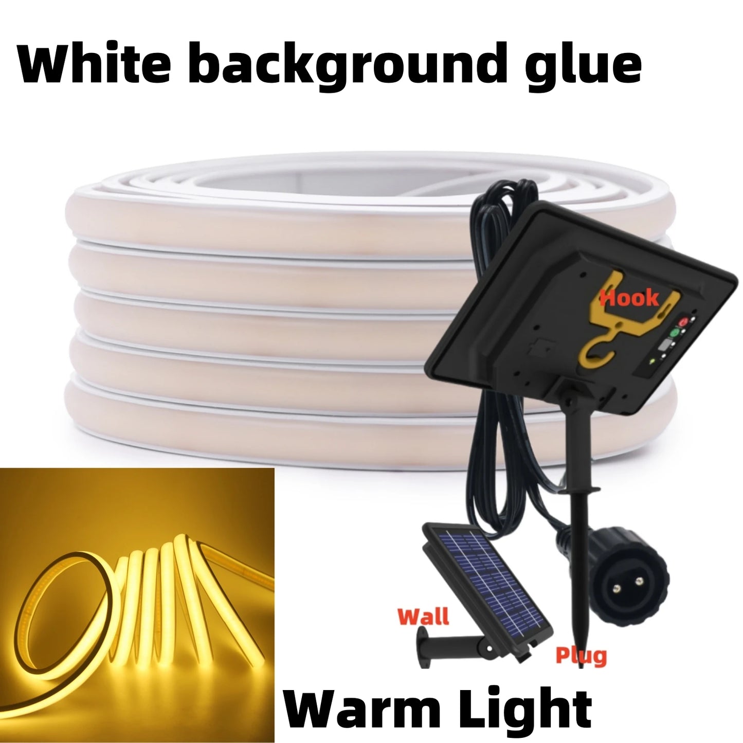 DC 24V COB Solar Neon Light Strips 320LEDs 480LEDs Lighting