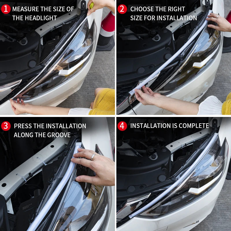 LED Car Daytime Running Lights Flexible Waterproof Strip