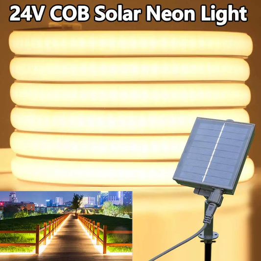 DC 24V COB Solar Neon Light Strips Flexible Lights Waterproof IP67